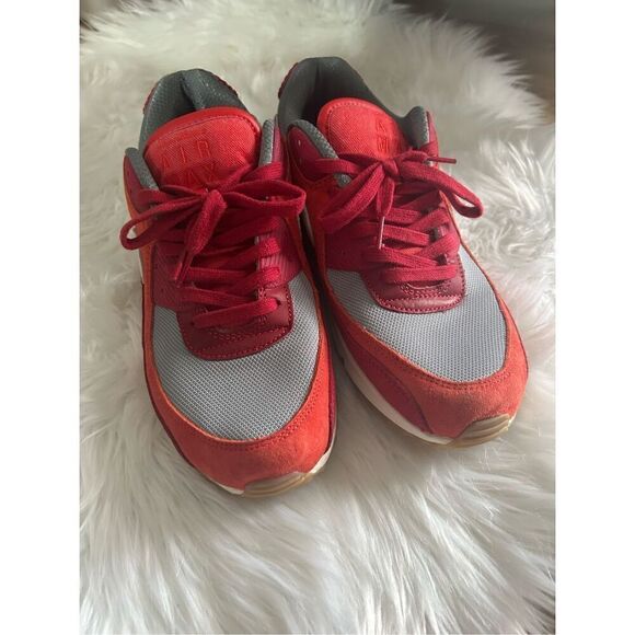 Nike Air Max 90 PRM Shoes Gym Red Smoke Grey Gum DH4621-600 Men's Size 11 - Picture 6 of 7